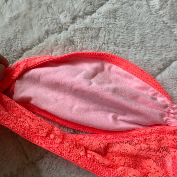 Victoria Secret PINK | Coral Lined Lace Bralette / Bandeau | Size Extra Small - Picture 10 of 15